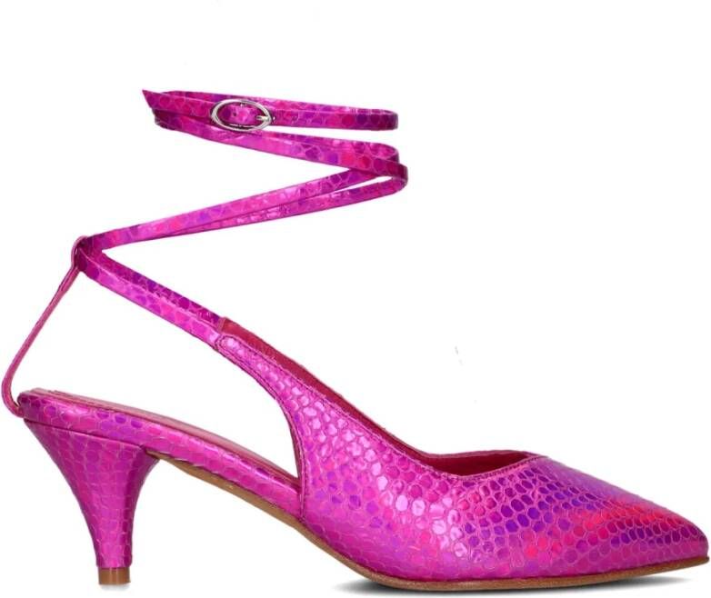 Toral Dames Pumps Damesschoenen Leer Crocoprint hoogte Nor Fuchsia