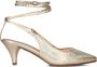 Toral Dames Pumps Damesschoenen Leer Crocoprint hoogte Nor Goud - Thumbnail 1