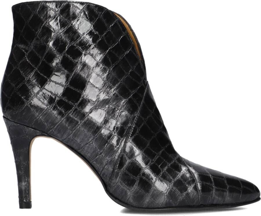 Toral Enkellaarsjes Dames Laarzen Damesschoenen Leer Crocoprint 12601 Lood