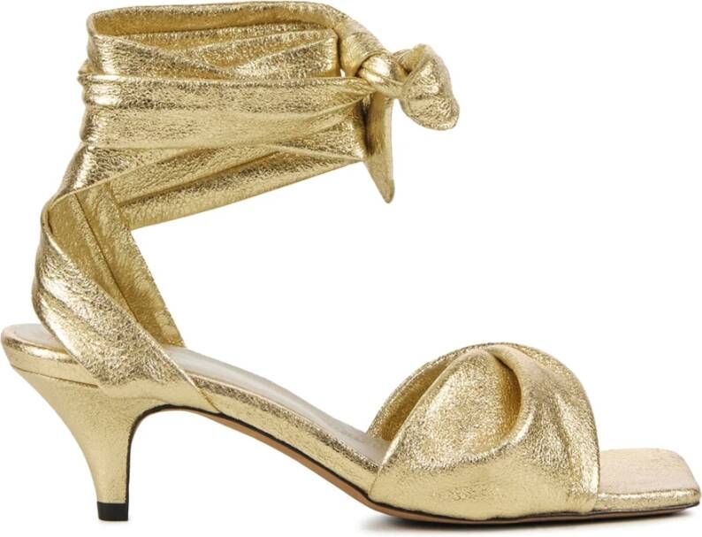 Toral Sandalen Dames Damesschoenen Leer Blokhak hoogte Sara met Goud