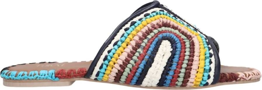 Toral Kleurrijke Leren Slippers Betty Multicolor Dames