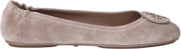 TORY BURCH Ballerina Flats met Logo Plaat Beige Dames