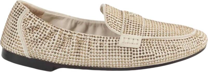 TORY BURCH Beige Ballet Moccasins met Rhinestones Beige Dames