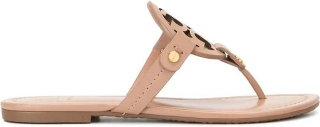 TORY BURCH Lichtbruine T-Medallion sandalen Beige Dames