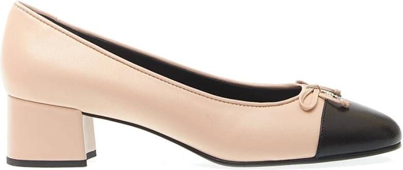 TORY BURCH Beige Zwarte Pumps Elegant Stijl Beige Dames