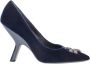 TORY BURCH Blauwe Velvet Pumps Blue Dames - Thumbnail 2