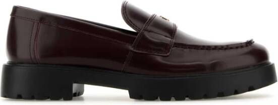 TORY BURCH Bourgondische leren loafers Red Dames