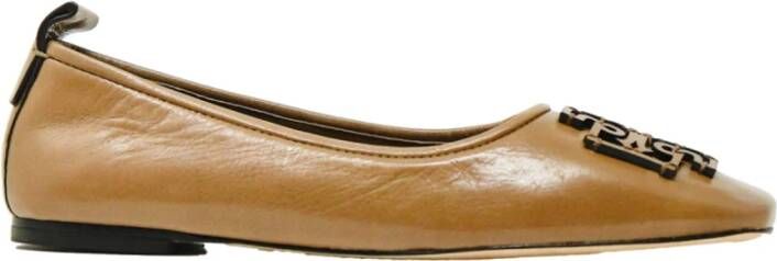 TORY BURCH Bruin Leren Ballerina Elegante Stijl Brown Dames