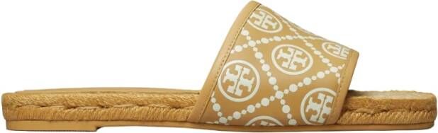 TORY BURCH Bruine geweven jacquard slider Bruin Dames