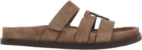 TORY BURCH Bruine Suède Slide Sandalen Brown Dames