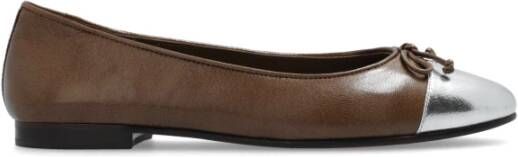 TORY BURCH Cap-Toe leren ballerinas Brown Dames