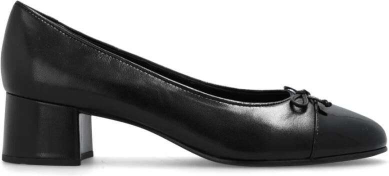 TORY BURCH Zwarte leren ballerina met hoge hak Black Dames