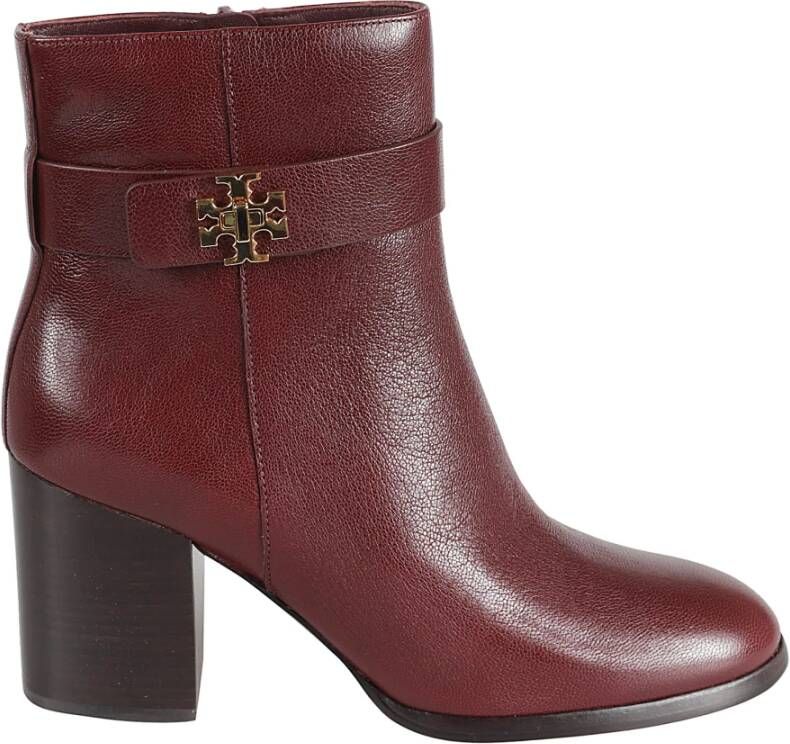 TORY BURCH Donker Karmijn Enkellaarzen Elegante Stijl Red Dames