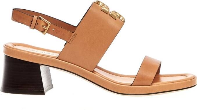 TORY BURCH Eleanor Logo Sandal Brown Dames