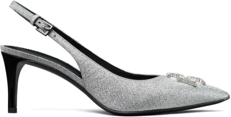 TORY BURCH Eleanor Pave Slingback met 960 diamanten Gray Dames