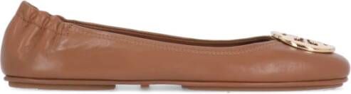 TORY BURCH Elegante Bruine Leren Ballet Flats Bruin Dames