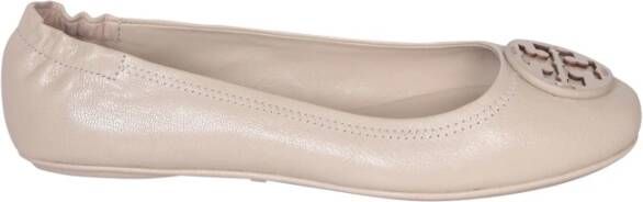 TORY BURCH Elegante Leren Ballet Flats Beige Dames