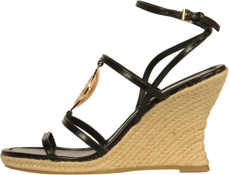 TORY BURCH Espadrille Wedge Platte Schoenen Black Dames