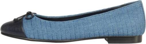 TORY BURCH Gestikte Cap-Toe Ballet Flats Blue Dames