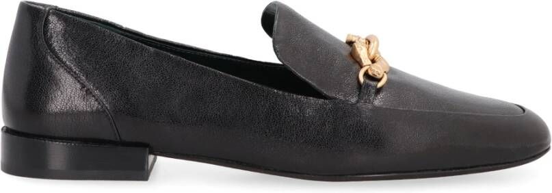 TORY BURCH Goudkleurige Leren Loafers Black Dames