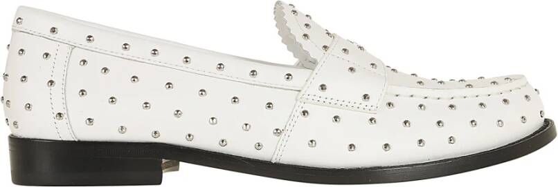 TORY BURCH Grijze Leren Loafers Elegante Stijl White Dames