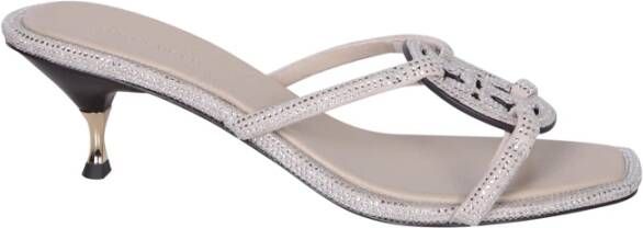 TORY BURCH Grijze Sandalen met Kristallen Gray Dames