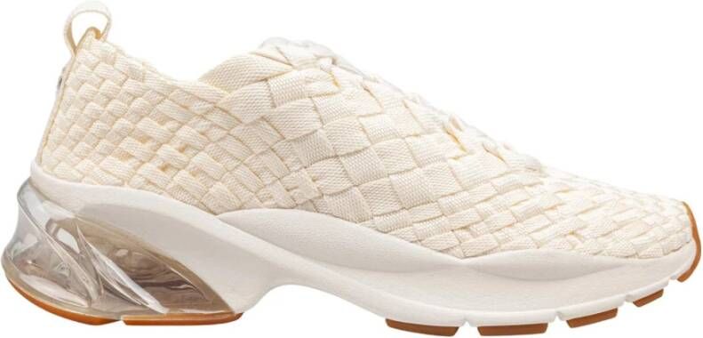 TORY BURCH Ivoor Geweven Stof Trainer Sneakers Beige Dames