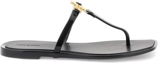 TORY BURCH Jelly Thong Slides voor de zomer Black Dames