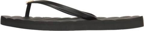 TORY BURCH Zwarte Flip Flops met Logo en Grote Platform Black Dames