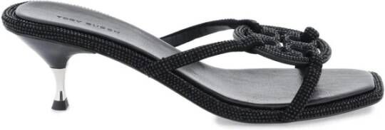 TORY BURCH Kristal Pavé Leren Sandalen Black Dames