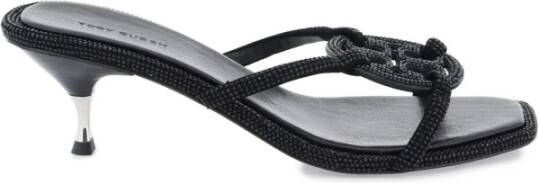 TORY BURCH Kristal Pavé Leren Sandalen Black Dames