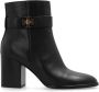 TORY BURCH Zwarte Leren Enkellaarzen Puntige Neus Black Dames - Thumbnail 1