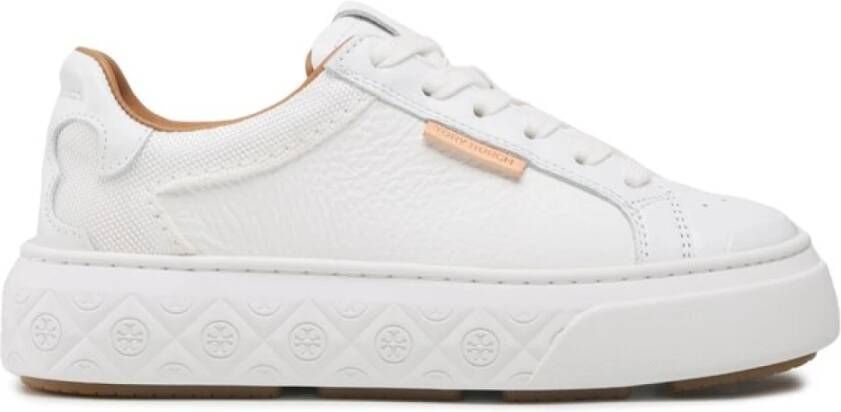 TORY BURCH Witte Leren Veterschoenen White Dames