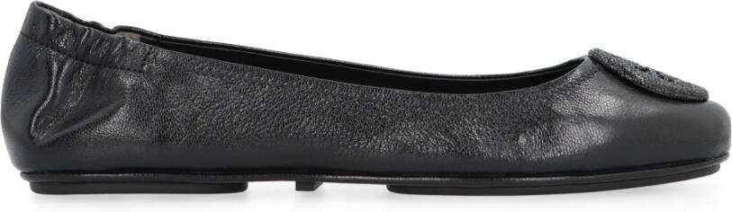 TORY BURCH Leren Ballet Flats Ronde Neuslijn Black Dames