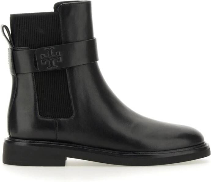 TORY BURCH Leren Chelsea Boots Rubberen Zool Vietnam Black Dames