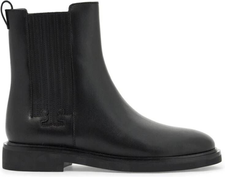 TORY BURCH Leren Chelsea Enkellaarzen met T-vormige afwerkingen Black Dames