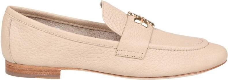 TORY BURCH Leren Loafer Sandaal Beige Dames