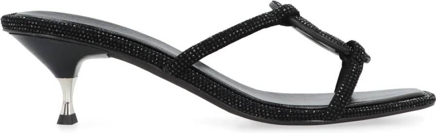 TORY BURCH Leren sandalen met strass Black Dames