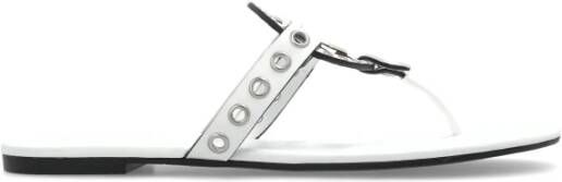 TORY BURCH Leren slides Miller White Dames