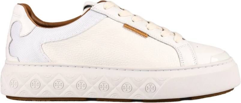 TORY BURCH Witte Leren Veterschoenen White Dames