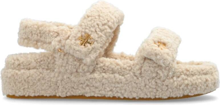 TORY BURCH Shearling Sport Sandalen in Beige Dames