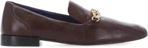 TORY BURCH Paarse Leren Loafer met Metalen Detail Purple Dames