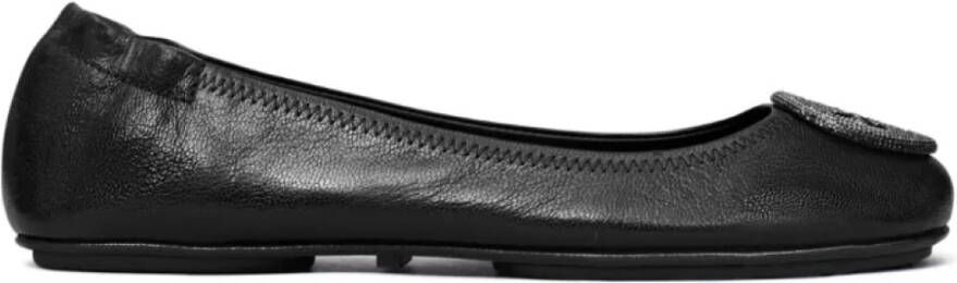 TORY BURCH Leren Ballet Flats Ronde Neuslijn Black Dames