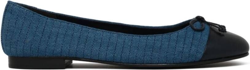 TORY BURCH Gestikte Cap-Toe Ballet Flats Blue Dames