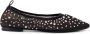 TORY BURCH Rhinestone Mesh Ballerina's met Leren Detail Black Dames - Thumbnail 1