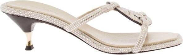 TORY BURCH Rhinestone Slip-On Sandalen Grijs Gray Dames