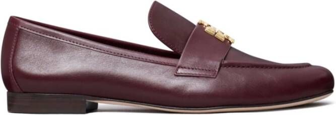 TORY BURCH Rood Leren Double T Slip-On Flats Brown Dames