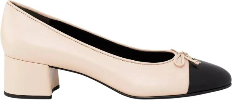 TORY BURCH Roze leren pumps met strik Pink Dames