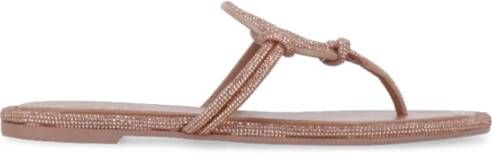 TORY BURCH Roze Leren Sandalen met Strass Details Pink Dames