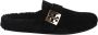 TORY BURCH Shearling Muiltjes met Logo Gesp Detail Black Dames - Thumbnail 1